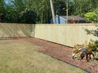 Wood Picture Frame Fence Install