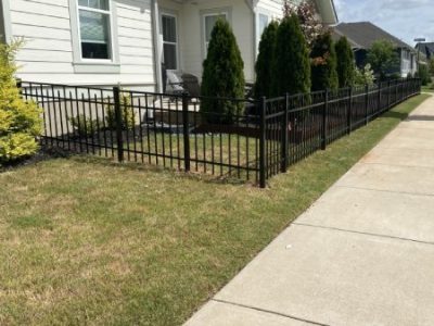 Black Metal Fence Installation