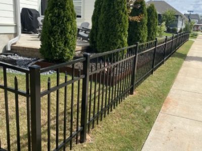Black Metal Fence Installation Project